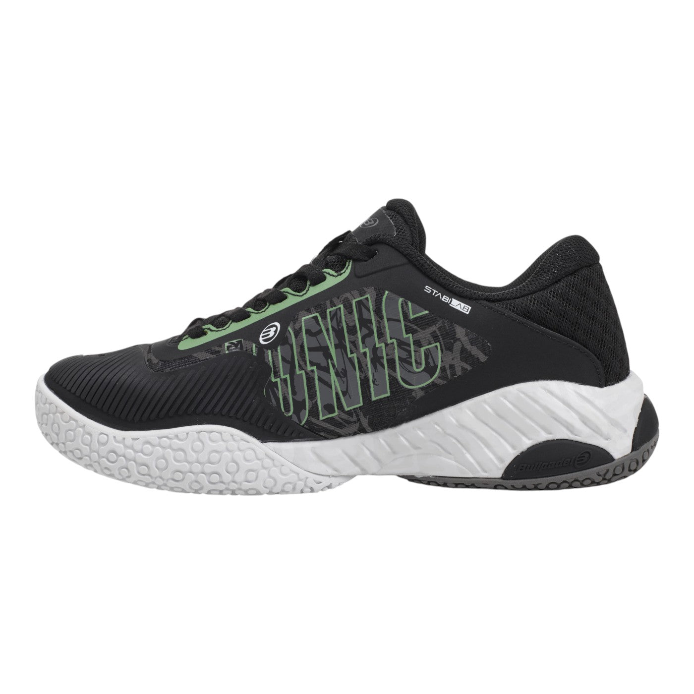 ZAPATILLA BULLPADEL IONIC W 25V NEGRO Y VERDE